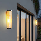 Outdoor Half Cylinder Wall Light with Tubular Glass