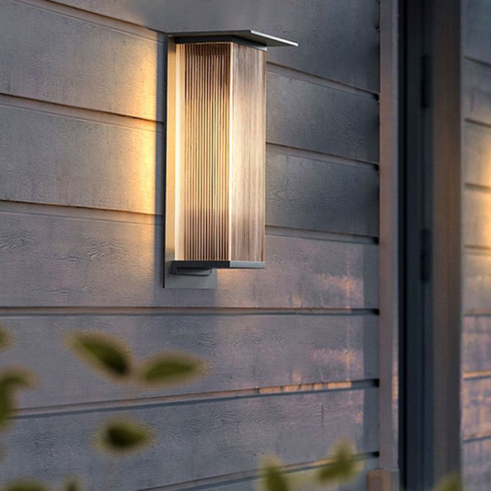 Vertically Ribbed Acrylic Outdoor Wall Light, IP68
