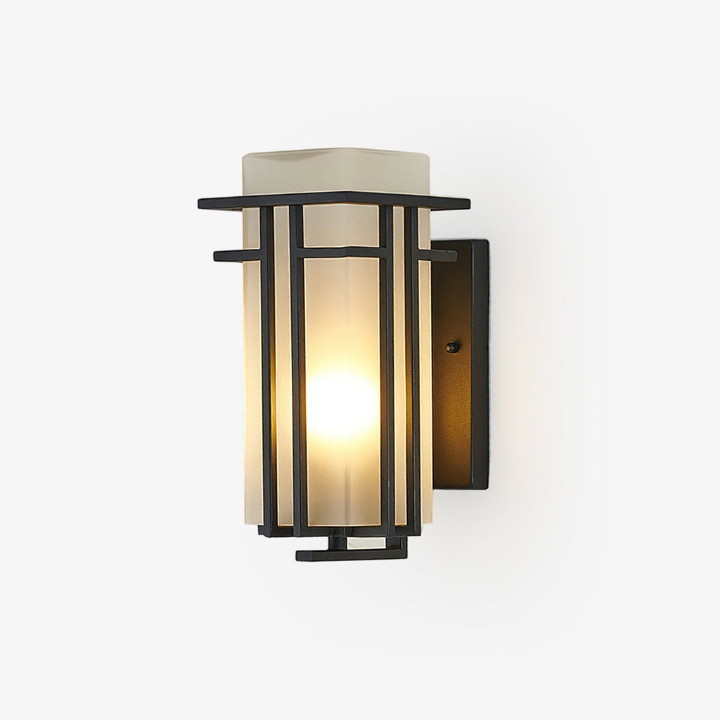 Retro Outdoor Wall Light with Frosted Glass Shade, IP65