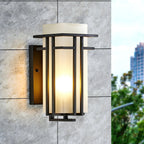 Retro Outdoor Wall Light with Frosted Glass Shade, IP65