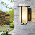 Retro Outdoor Wall Light with Frosted Glass Shade, IP65
