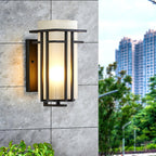 Retro Outdoor Wall Light with Frosted Glass Shade, IP65