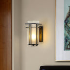 Retro Outdoor Wall Light with Frosted Glass Shade, IP65