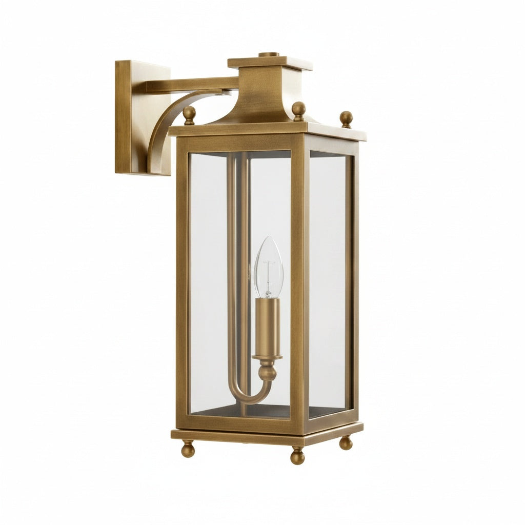 Retro Outdoor Lantern Wall Light with Clear Glass, IP65