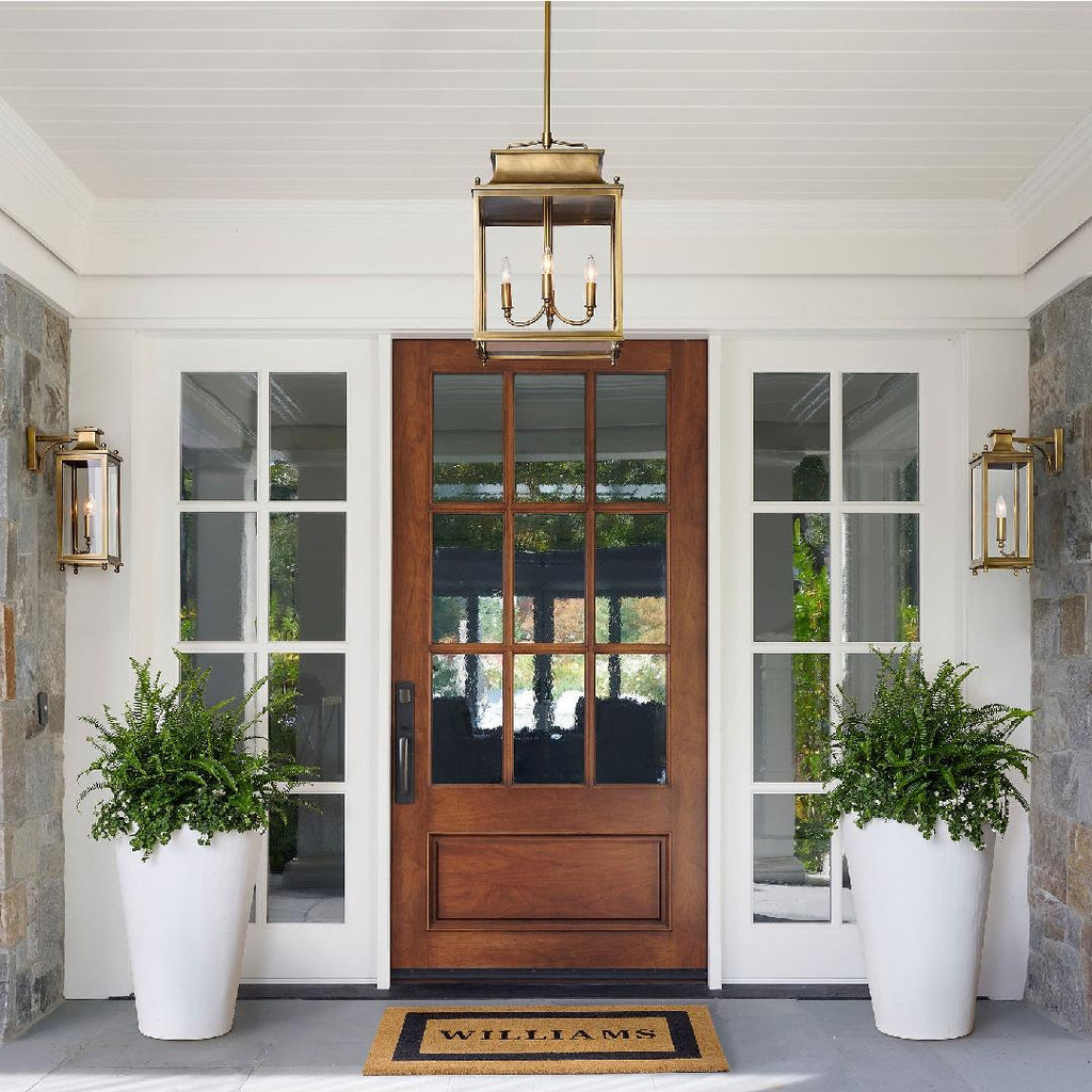 Retro Outdoor Lantern Wall Light with Clear Glass, IP65