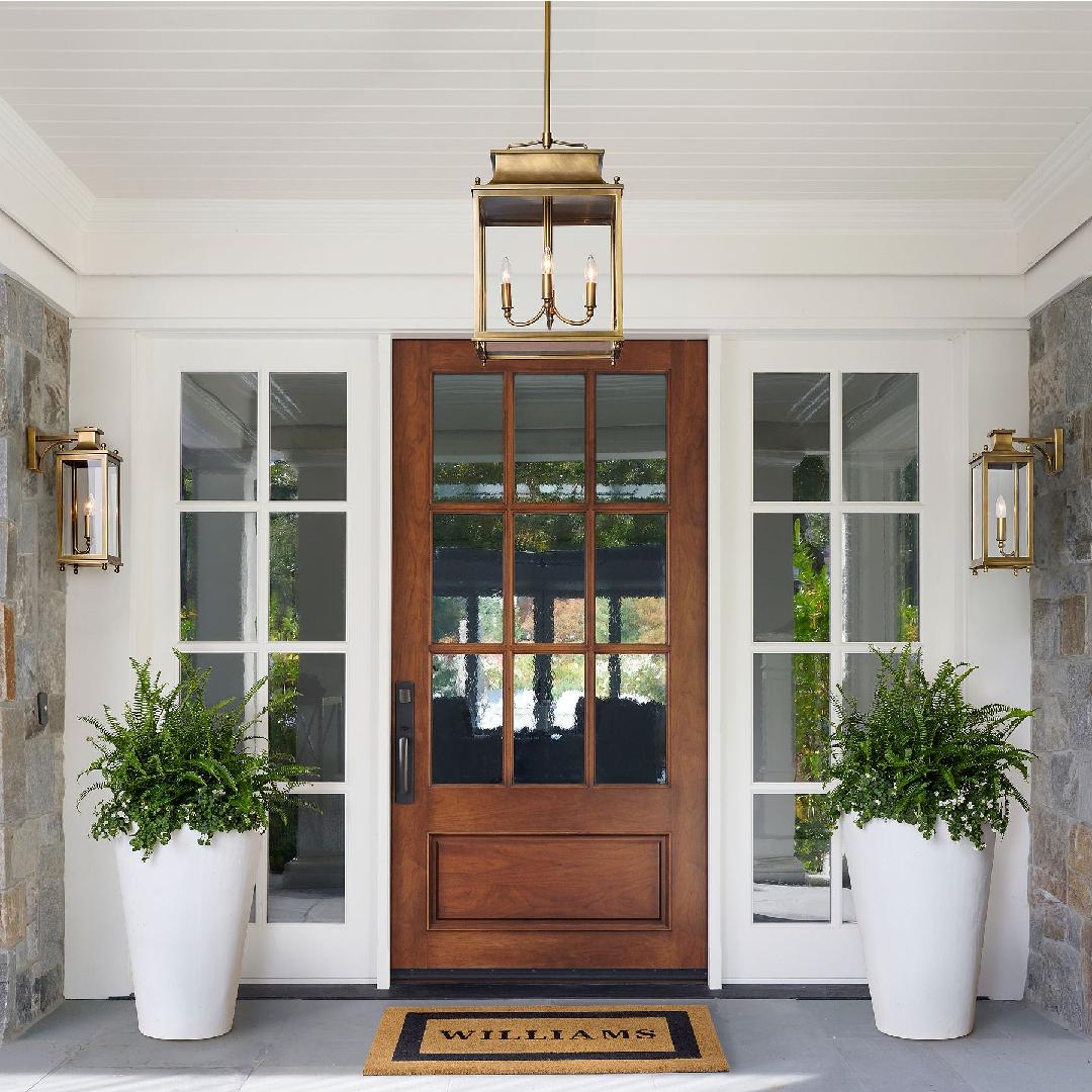 Retro Outdoor Lantern Wall Light with Clear Glass, IP65
