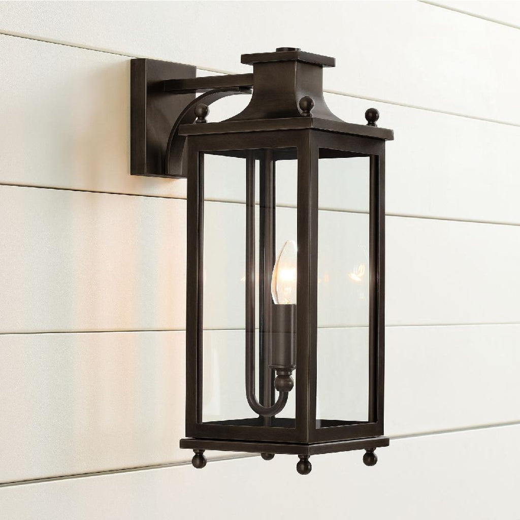 Retro Outdoor Lantern Wall Light with Clear Glass, IP65