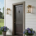 Retro Outdoor Lantern Wall Light with Clear Glass, IP65