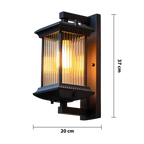 Vintage Lantern Outdoor Wall Light with Ribbed Glass, 37 cm