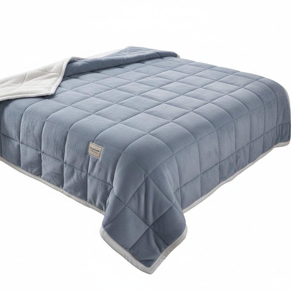 Reversible Sherpa Fleece Quilted Throw, 4 Sizes