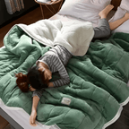 Reversible Sherpa Fleece Quilted Throw, 4 Sizes