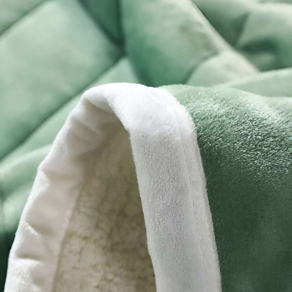 Reversible Sherpa Fleece Quilted Throw, 4 Sizes