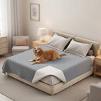 Reversible Quilted Pet Blanket for Beds and Sofas