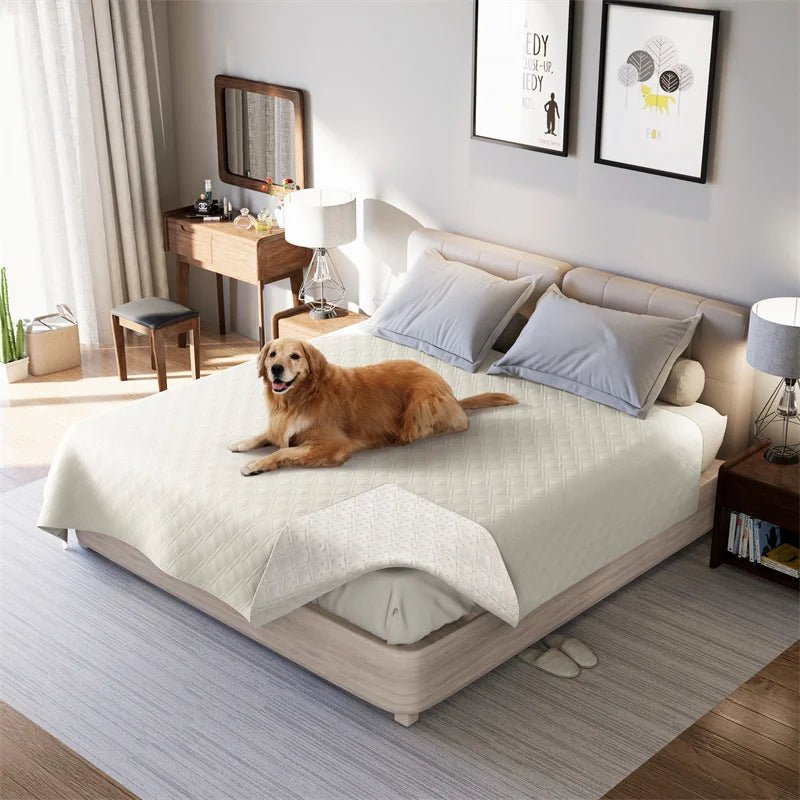 Reversible Quilted Pet Blanket for Beds and Sofas