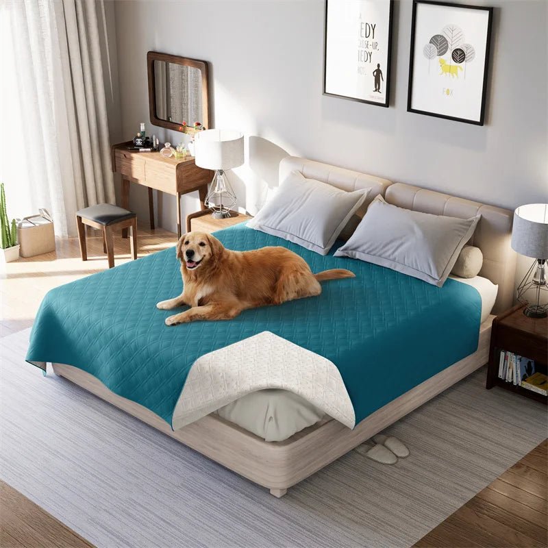 Reversible Quilted Pet Blanket for Beds and Sofas