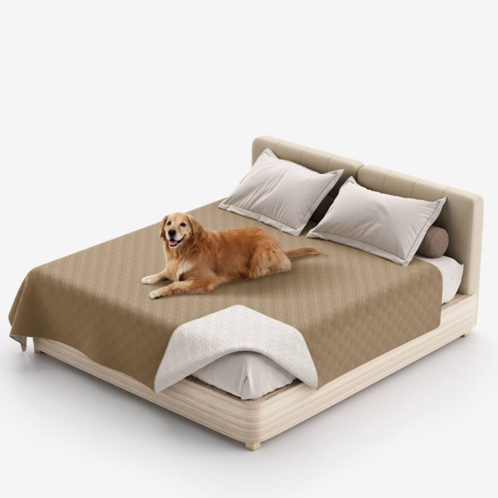 Reversible Quilted Pet Blanket for Beds and Sofas
