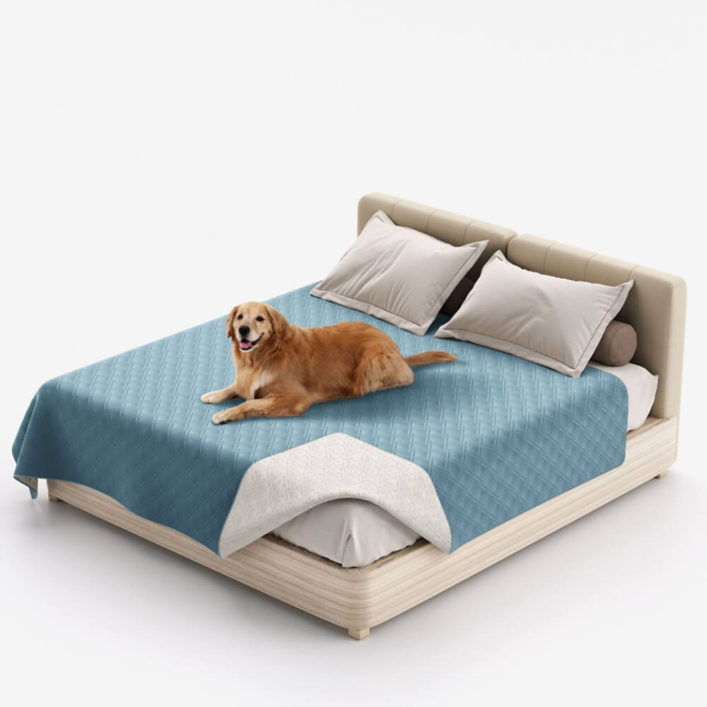 Reversible Quilted Pet Blanket for Beds and Sofas
