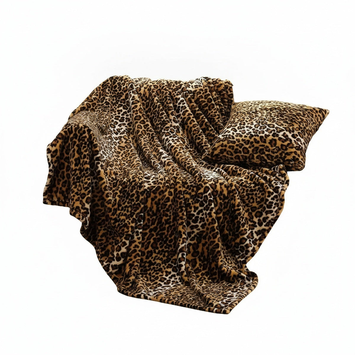 Animal Print Flannel Throw Blanket for Sofa and Bed