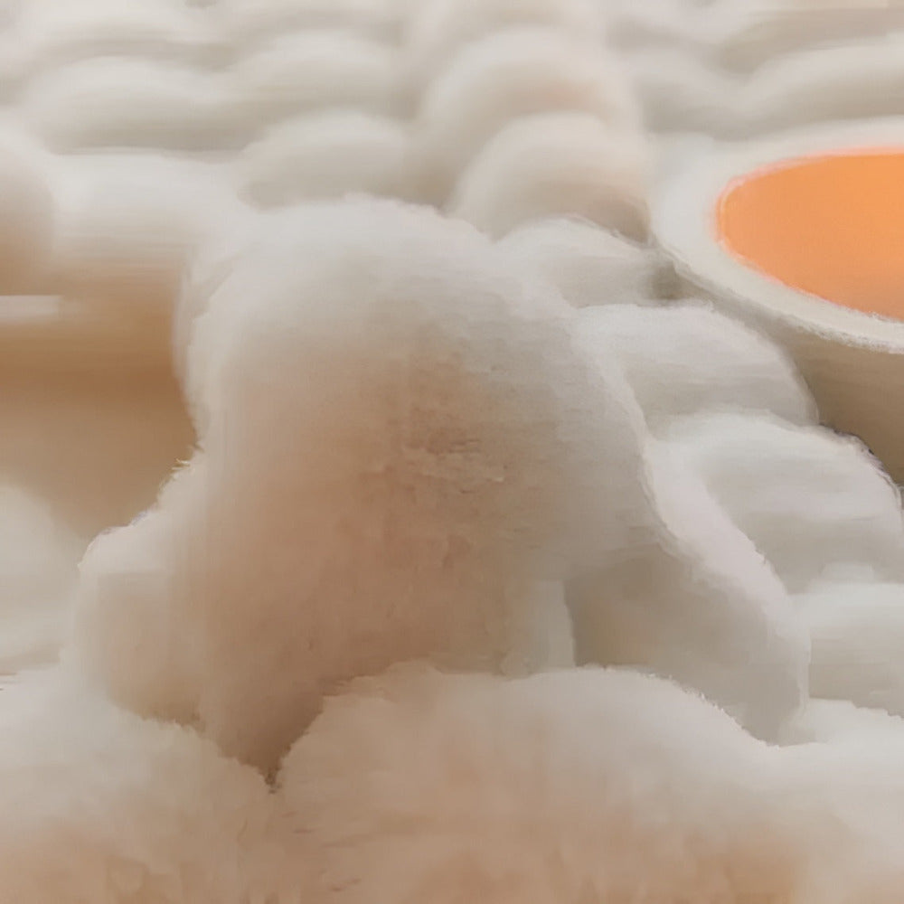 Faux Fur Throw Blanket with Embossed Bubble Texture