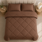 All-in-One Quilted Duvet with 2 Pillowcases, No Cover Needed