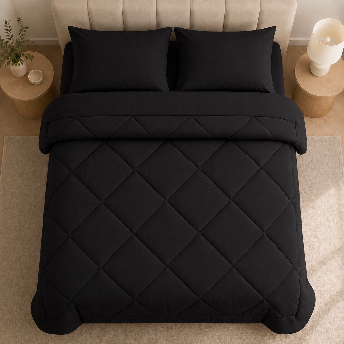 All-in-One Quilted Duvet with 2 Pillowcases, No Cover Needed