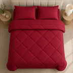 All-in-One Quilted Duvet with 2 Pillowcases, No Cover Needed