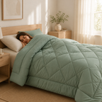 All-in-One Quilted Duvet with 2 Pillowcases, No Cover Needed