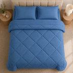 All-in-One Quilted Duvet with 2 Pillowcases, No Cover Needed