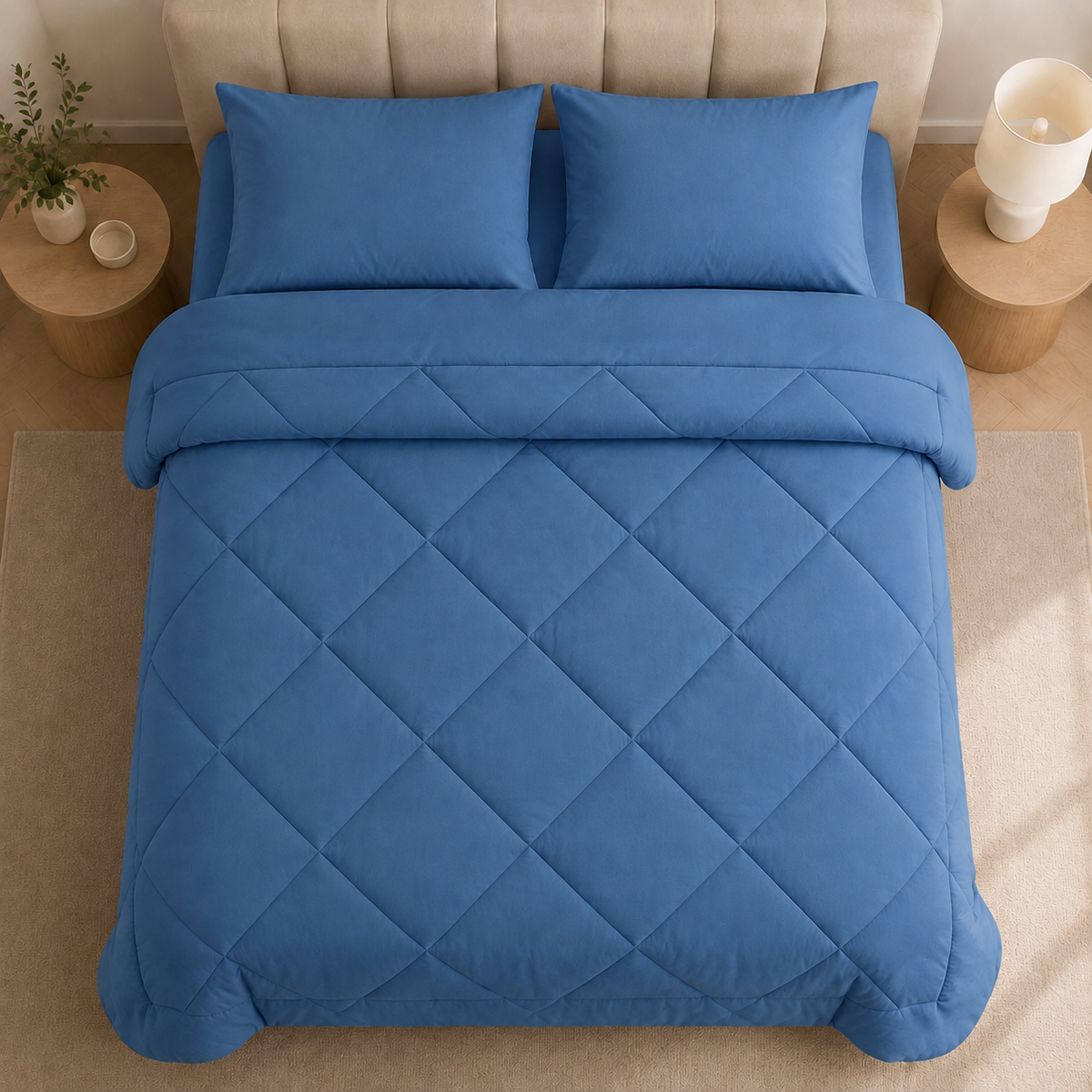 All-in-One Quilted Duvet with 2 Pillowcases, No Cover Needed