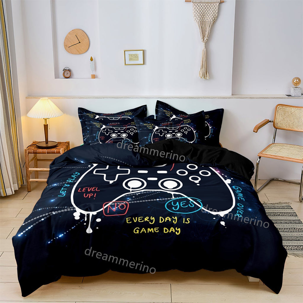 Kids Gaming Controller Print Duvet Cover Set