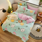 Flannel Fleece Duvet Cover Set with 2 Pillowcases