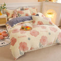 Flannel Fleece Duvet Cover Set with 2 Pillowcases