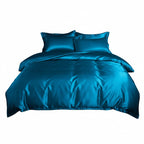 Satin Weave Duvet Cover Set with Fitted Sheet