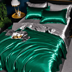 Satin Weave Duvet Cover Set with Fitted Sheet