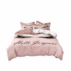 Eyelash Print Duvet Cover Set with Rose Gold Zip