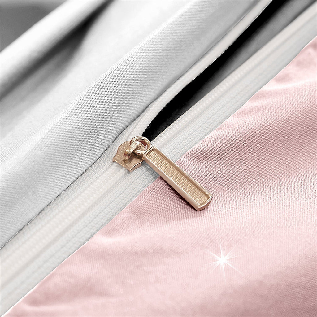 Eyelash Print Duvet Cover Set with Rose Gold Zip