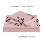Eyelash Print Duvet Cover Set with Rose Gold Zip