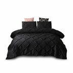 Pinch Pleat Duvet Cover Set with 2 Pillowcases