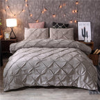 Pinch Pleat Duvet Cover Set with 2 Pillowcases