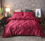 Pinch Pleat Duvet Cover Set with 2 Pillowcases
