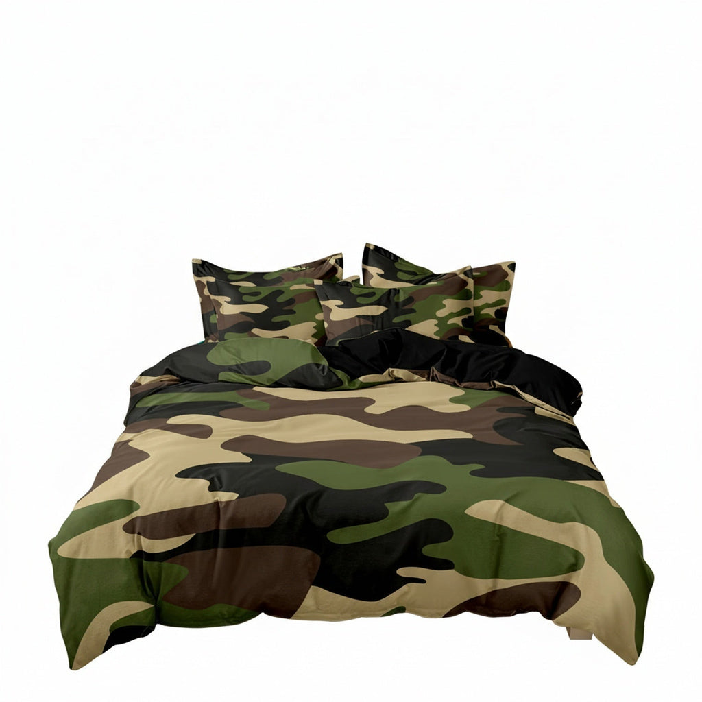 Camouflage Print Duvet Cover Set with Pillowcases