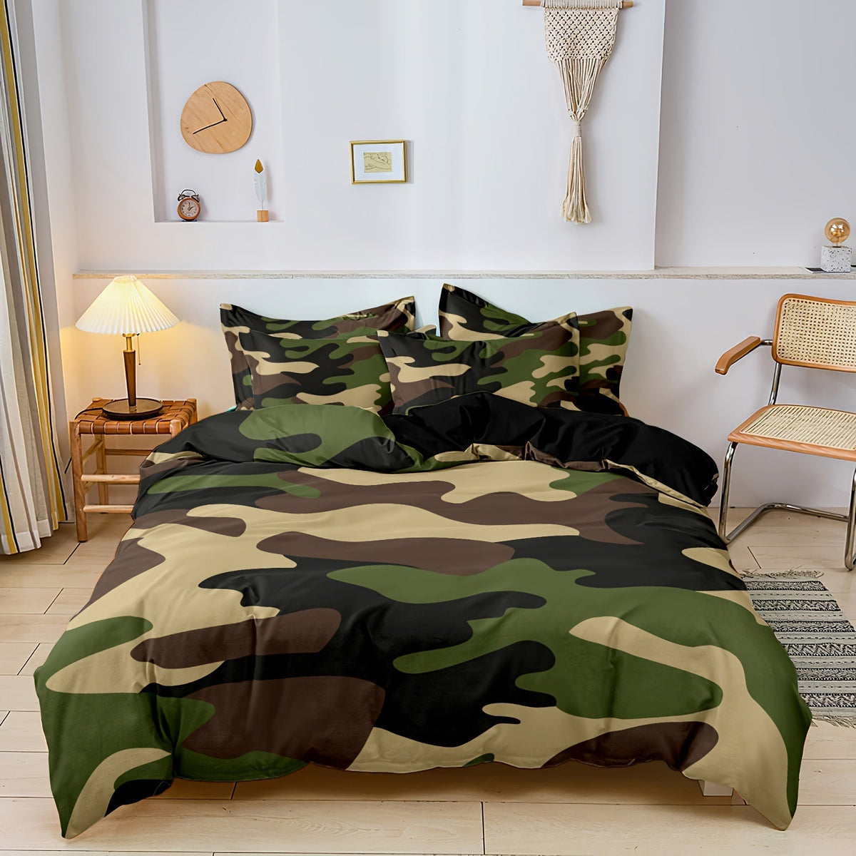 Camouflage Print Duvet Cover Set with Pillowcases
