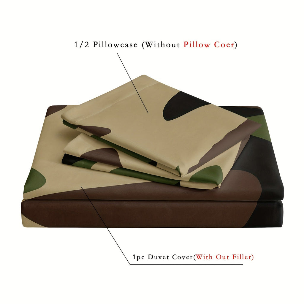 Camouflage Print Duvet Cover Set with Pillowcases