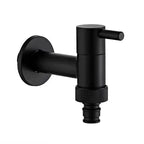Brass Wall-Mounted Garden Tap with Hose Connector, Matt Black