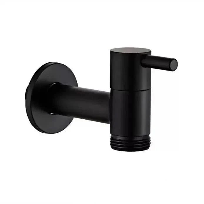 Brass Wall-Mounted Garden Tap with Hose Connector, Matt Black