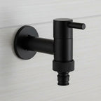 Brass Wall-Mounted Garden Tap with Hose Connector, Matt Black