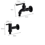 Brass Wall-Mounted Garden Tap with Hose Connector, Matt Black