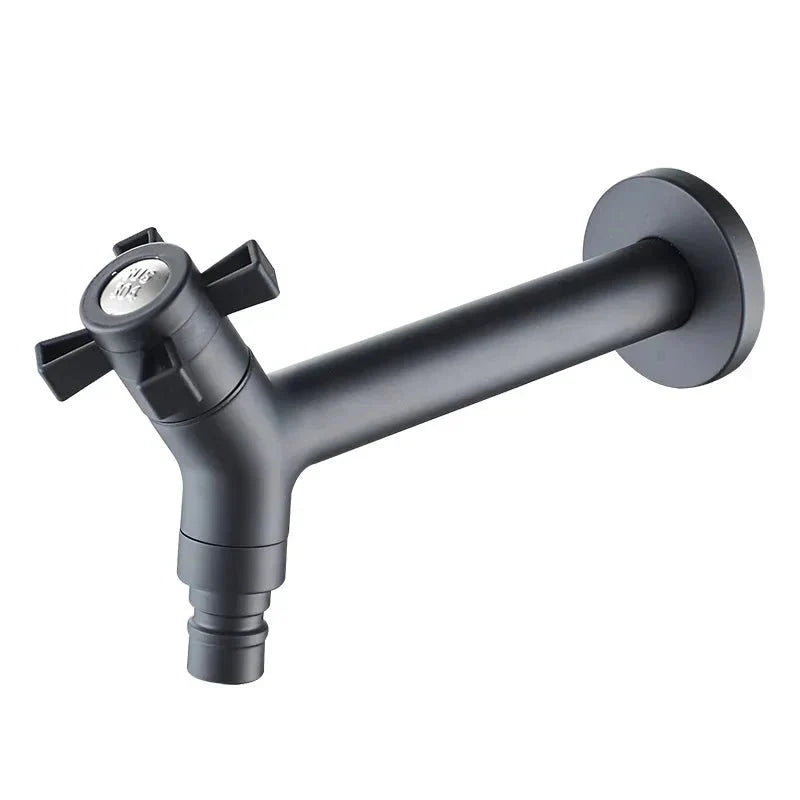 Wall-Mounted Garden Tap with Hose Connector, Stainless Steel