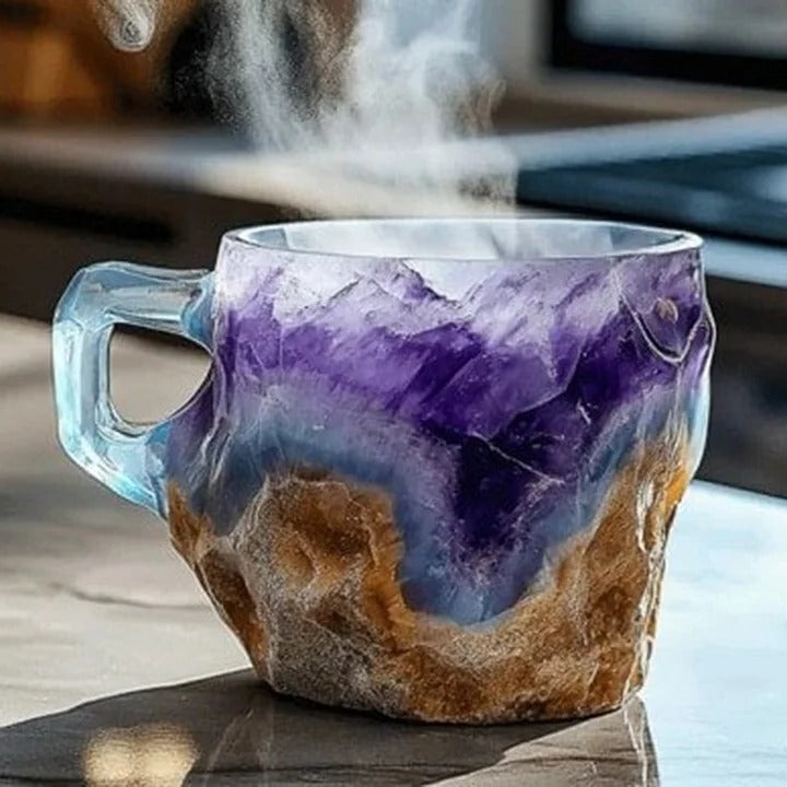 Mineral Crystal Effect Coffee and Tea Mug, Resin