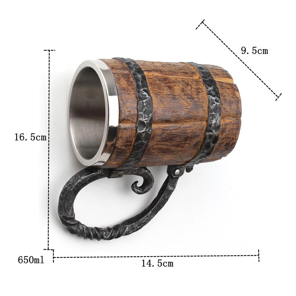 Nordic Viking Tankard, Double-Walled Stainless Steel, 650ml